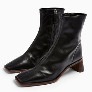 Topshop Maja Leather Sock Boot